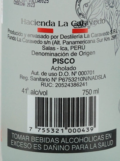 La Caravedo Pisco Puro Acholado