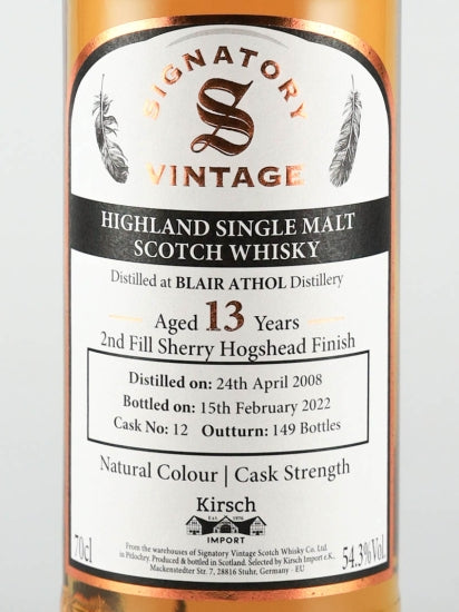 Signatory Blair Athol 13 Year Old 2008