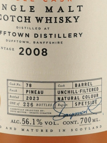 BB&R Dufftown 15 Year Old 2008