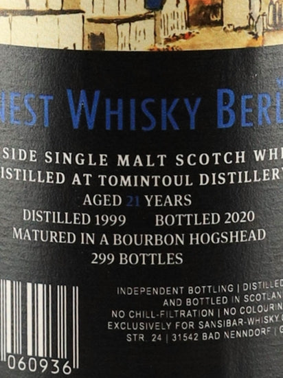 Sangiver Tomintoul 21 Year Old 1999