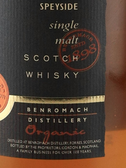 Benromach Organic 750ml Old Label