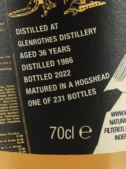 The Whisky Agency Glenrothes 36 Year Old 1986