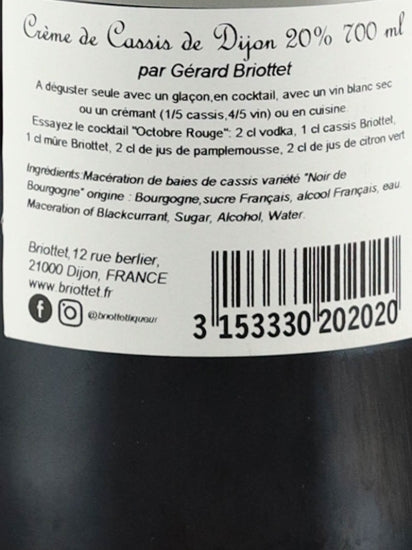 Edmon Briotte Crème de Cassis Gérard Briotte