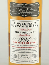 Load image into Gallery viewer, First Editions Miltonduff 28 Year Old 1994