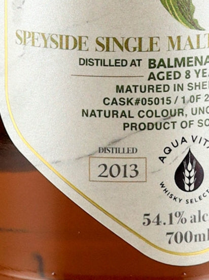 Aqua Vitae Balmenach 8 Year Old 2013 Shubun