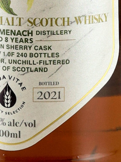 Aqua Vitae Balmenach 8 Year Old 2013 Shubun