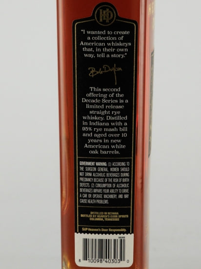 Heaven's Door No.2 Rye Whiskey 10 Year Old