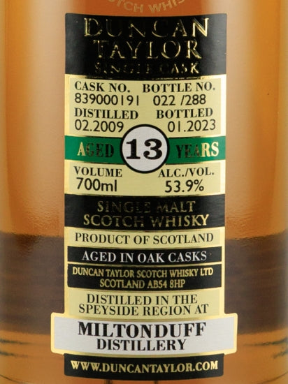 Duncan Taylor Single Cask Miltonduff 13 Year Old 2009
