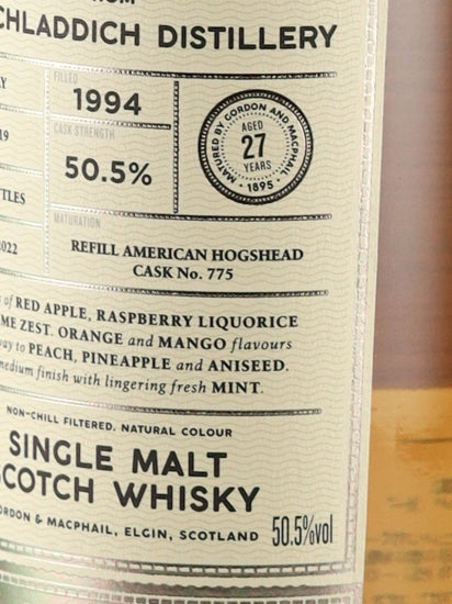 Connoisseur's Choice Cask Strength Bruichladdich 27 Year Old 1994