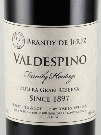 Valdespino Family Heritage Brandy 2023 Release