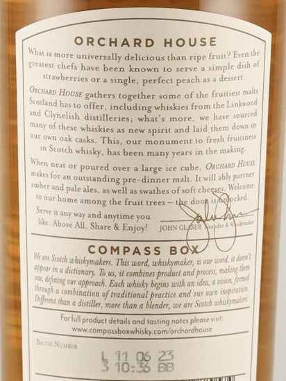 Compass Box Orchard House Old Label Lot 11 06 23 700ml - image 5