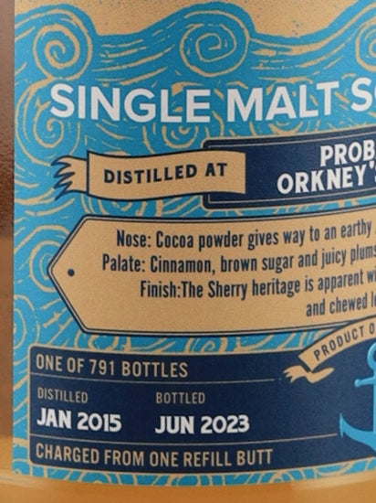 Provenance Coastal Collection Orkney 8 Year Old 2015
