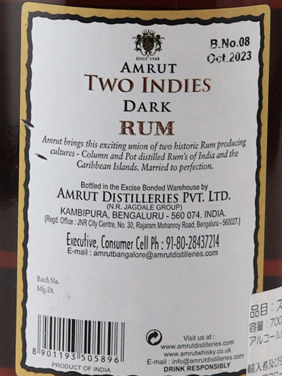 Amrut Two Indies Rum