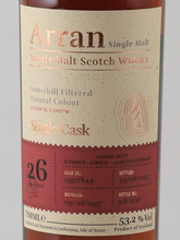 Load image into Gallery viewer, Arran Single Cask 26 Year Old
