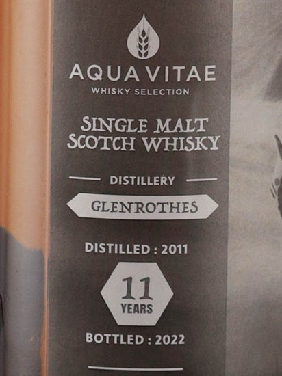 Aqua Vitae Glenrothes 11 Year Old 2011