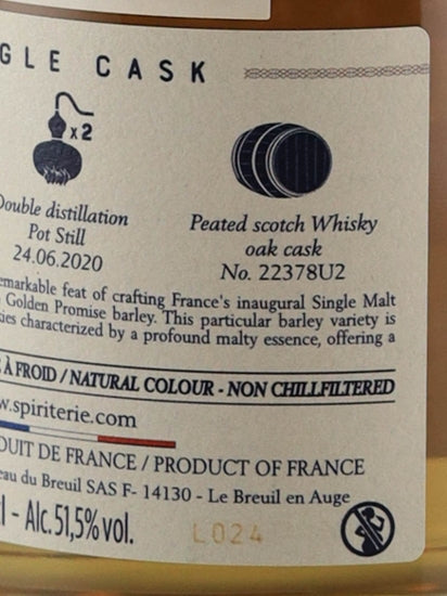 Chateau de Brueil Single Malt Le Brueil Tourbé for JIS