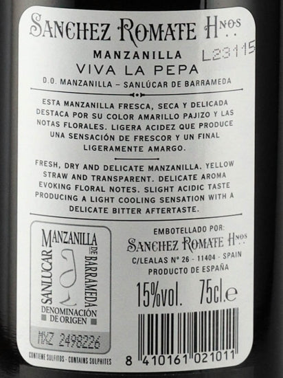 Romate Manzanilla Viva la Pepa