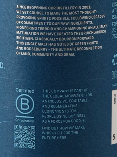 Bruichladdich 18 Year Old