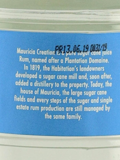 Mauricia Pure Cane Rum Cléracion