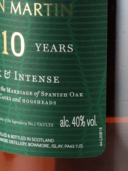 Bowmore 10 Year Old Dark & Intense Aston Martin Edition #7 1L