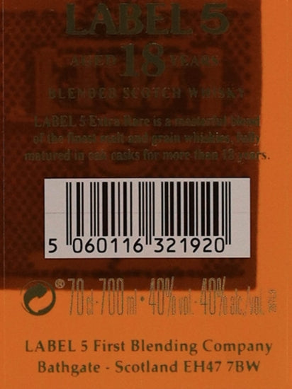 Label 5 18 Years Old 700ml