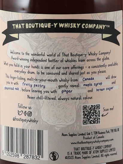 Boutique Whisky Buffet Canadian Corn Whisky 8 Years Old