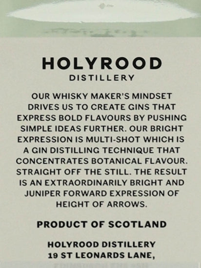 Holyrood Height of Arrows Bright Gin