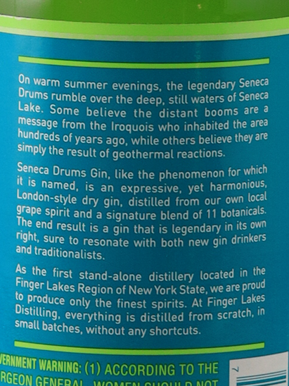 Finger Lakes Seneca Drums Gin