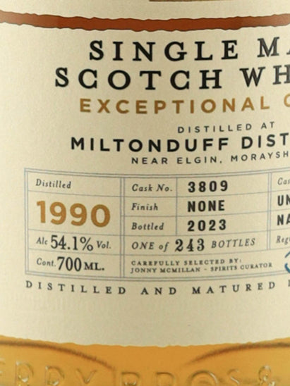 BB&R Exceptional Cask Miltonduff 33 Years Old 1990