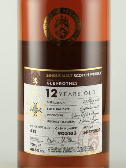 House of McCallum Glenrothes 12 Years Old 2011