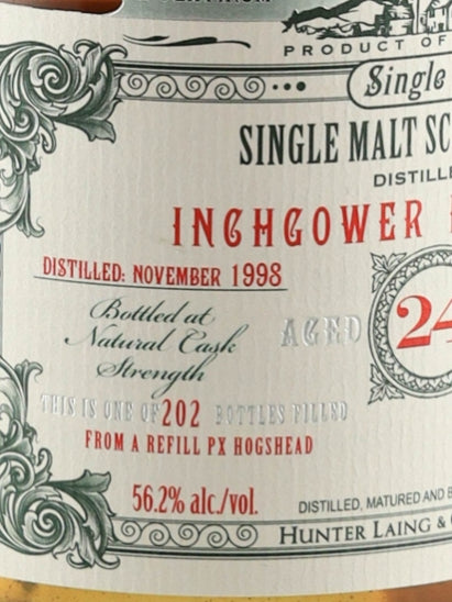 Old & Rare Inchgower 24 Years Old 1998