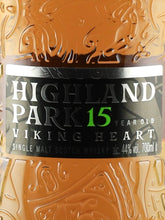 Load image into Gallery viewer, Highland Park 15 Years Old Viking Heart Glass Bottle
