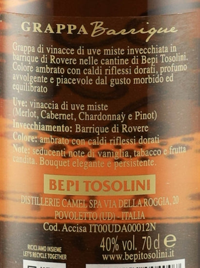 Grappa Vite D'Oro Barric