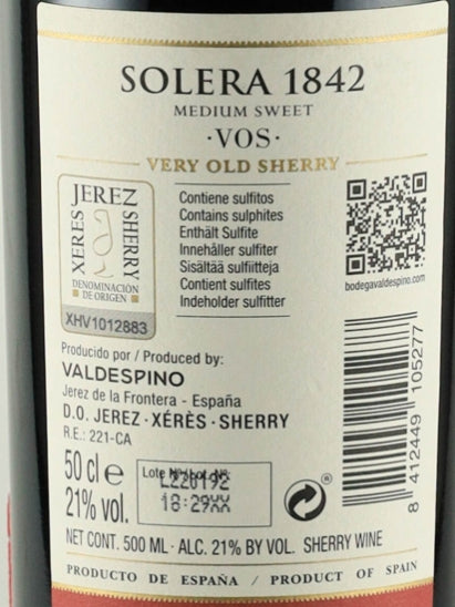 Valdespino Oloroso Solera 1842 500ml