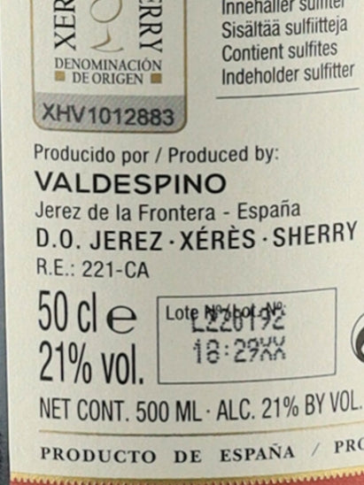Valdespino Oloroso Solera 1842 500ml