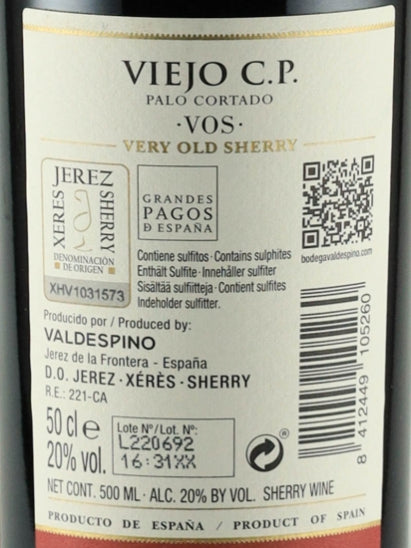 Valdespino Palo Cortado Viejo 500ml