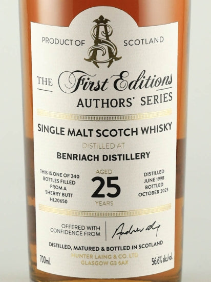 Authers Benriach 25 Years Old 1998