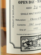 Load image into Gallery viewer, Springbank 24 Years Old Open Day 2023 350ml