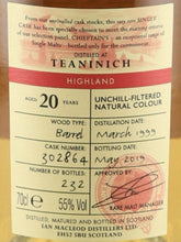 Load image into Gallery viewer, Chieftain's Teaninich 20 Years Old 1999