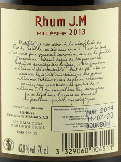 Rhum Jm Millésime 2013