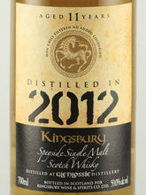Load image into Gallery viewer, Kingsbury Gold Glenlossie 11 Years Old 2012
