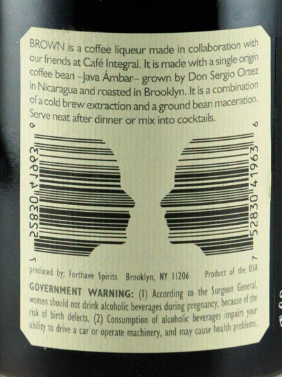 Forthave Spirits Brown Coffee Liqueur 375ml