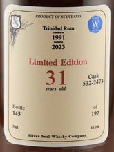 Load image into Gallery viewer, Silver Seal Trinidad T.D.L. 31 Years Old 1991