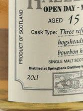 Load image into Gallery viewer, Hazelburn 15 Years Old Open Day 2022 200ml