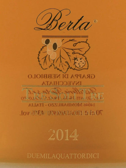 Berta Vintage Grappa 3 Bottle Set
