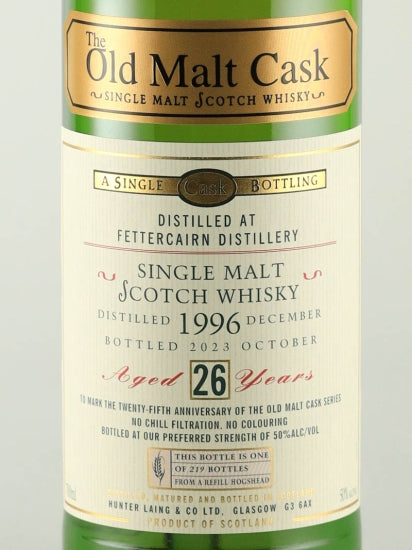 Old Malt Cask Fettercairn 26 Years Old 1996 25th Anniversary Bottle