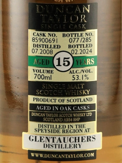 Duncan Taylor Single Cask Glentauchers 15 Years Old 2008