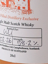 Load image into Gallery viewer, Springbank Hand Filled 2026-02-06 Bottled 58.2% 200ml (defective label)