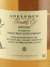 Load image into Gallery viewer, Adelphi Breath of Speyside 30 Years Old 1992 50.3%