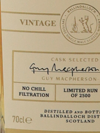 Ballindalloch Vintage Release 2015
